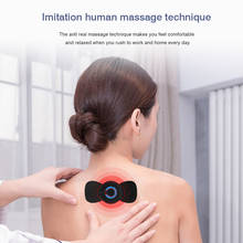 Mini massageador elétrico, massageador cervical para pescoço, estimulador de costas, coxas, alívio da dor, patch de massagem inteligente, sem fio 2024 - compre barato