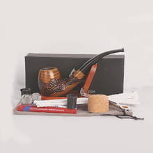 1set Smoking set Wood Smoking Pipe sandalwoodTobacco Pipe with Pipe Accessories Men's Gadget Gift box 2024 - buy cheap