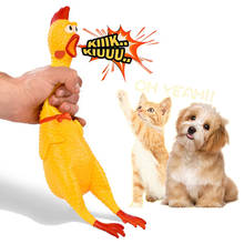 Rubber Screaming Chicken Cats Toys Squeeze Squeaky Shrilling Sound Pets Dogs Molar Chew & Training Supplies Creative Prank Gift 2024 - buy cheap