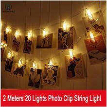 Fios de luz decorativa de led, 2m, 20 luzes led, caixa de luz branca quente, ideal para fotos criativas, à prova d'água 2024 - compre barato