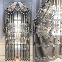 Luxo europeu jacquard cortinas para sala de estar bege painel da janela cortina tecido para o quarto sombreamento personalizado 2024 - compre barato