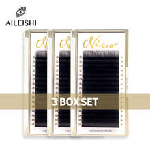 3 BOXES Handmade Russian Volume Eyelashes Extensions Beauty Natural Korean Silk Mink Individual Eyelashes Soft Eyelash 16 Lines 2024 - buy cheap