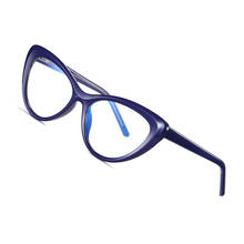 Женские очки кошачий глаз AOFLY, дизайнерские очки кошачий глаз синего цвета, с блокировкой, модная оптика для компьютерных игр, оправа для очков, UV400 2024 - купить недорого