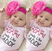 Bebê recém-nascido da menina macacão rosa carta impresso macacão outfits sunsuit roupas 0-18m 2024 - compre barato