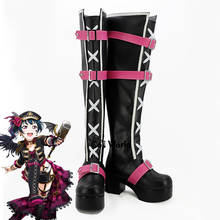 LoveLive!Sunshine!! Aqours Punk Rock Awaken Tsushima Yoshiko Anime Customize Cosplay Shoes Boots 2024 - compre barato