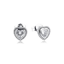 CKK Earring Sparkling Love Stud Earrings Sterling Silver Fshion Jewelry 100% 925 Silver Women Brincos Pendientes Aretes 2024 - buy cheap