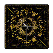 Retro Style Zodiac Signs Horoscope Astrology Decoration Square Wall Clock Abstract Astronomy Acrylic Large Wall Hanging Watch 2024 - buy cheap