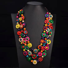 Женское Ожерелье с кулоном, винтажное длинное ожерелье из многослойных бусин ручной работы, 2019 2024 - купить недорого