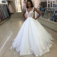 Vintage Princess Ball Gown Wedding Dress Sleeveless Appliques Bridal Dresses Marriage Scoop Neck Vestido De Noiva Buttons Back 2024 - buy cheap