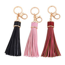 Korean Style Hot Fine Leather Tassel Keychain Car Key Chain Bag Pendant Accessories Keyfob Women Jewelry Gift Alloy Keyring 2024 - buy cheap