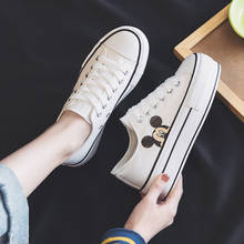 Disney Cartoon Sponge Cake Platform Canvas Shoes Women Trendy New Mickey Mouse Student All-match White Shoes 2024 - buy cheap