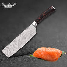Jaswehome 7CR17 stainless steel chef's knife imitation Damascus cleaver bone knife vegetable knife kitchen tools 2024 - buy cheap
