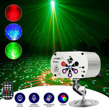 Proyector láser RGB de 128 patrones, luz de escenario portátil, UV, LED, recarga USB, iluminación de discoteca, espectáculo para fiesta en casa, DJ, KTV, pista de baile 2024 - compra barato