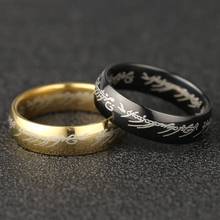 Мужское кольцо с надписью «One», золотое, черное, титановое украшение из нержавеющей стали 2024 - купить недорого