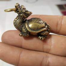 Copper Statue Collectable Chinese Brass Carved Dragon Head Turtle Exorcise Evil And Seek Wealth Exquisite Small Statues 2024 - buy cheap