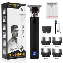 USB Hair Trimmer Electric Hair Clipper Cordless Shaver trimmer for men Barber Cutting Machine T-Outliner Shaver Gold Black 2024 - купить недорого
