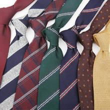 Gravatas casuais masculinas de 8cm, gravatas de algodão na moda, acessórios de camisa para negócios, casamento, presente, gravata para adultos 2024 - compre barato