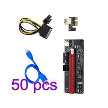 50 шт. PCI-E pcie Riser 009 Express 1X 4x 8x 16x удлинитель PCI E USB Riser 009S двойной 6Pin адаптер карта SATA 15pin для BTC Miner 2024 - купить недорого