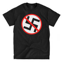 Camisa Negra Anti nazis, envío rápido. ¡Alta calidad! Camiseta Unisex 2019 2024 - compra barato