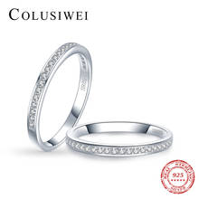 Colusiwei Genuine 925 Sterling Silver Shining Clear CZ Stackable Rings for Women Wedding Band Engagement Statement Jewelry Anel 2024 - buy cheap