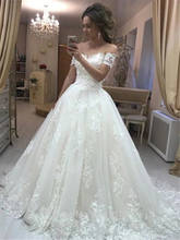 Elegant Wedding Dress Sweetheart Appliques Lace Wedding Dress Boheimian A-Line Short Sleeves Real Princess Bridal Dress 2024 - buy cheap