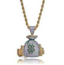Символ мешок денег монета кулон хип-хоп ожерелье для хипстеров ювелирные изделия кулон ожерелья Хип-хоп мужские вечерние ожерелья 2024 - купить недорого