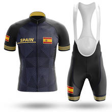 Conjunto de camisa e bermuda masculina, roupa de ciclismo em tecido respirável com secagem rápida, 20d, roupa de ciclismo para a espanha, verão 2020 2024 - compre barato