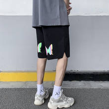 Повседневные мужские шорты с принтом в виде бабочек, мужские шорты в стиле хип-хоп, в стиле Харадзюку, универсальные, в Корейском стиле, новинка 2024 - купить недорого