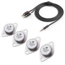 Transistor de potência npn af para-3, 4 x extra 3055, 15a, 60v, com conector de 3.5mm para 2 rca, cabo o 1m 2024 - compre barato