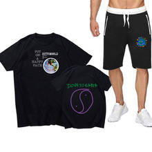 Travis Scott fashion 2PC Set Men Short Sleeve T Shirts Tops+Shorts  printing hip-hop T-shirt suits man Sportswear Tracksuit 2024 - buy cheap