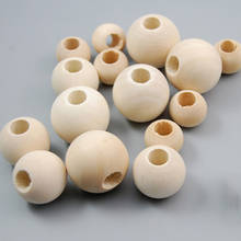 8-25mm redonda Natural cuentas de madera para la fabricación de la joyería DIY pulsera con agujero de madera suelto bola espaciador accesorios 2024 - compra barato