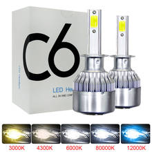 2Pcs C6 H1 H3 Led Headlight Bulbs H7 LED Car Lights H4 LED 880 H11 HB3 9005 HB4 9006 H13 6000K 80W 8000LM Auto Headlamps 2024 - buy cheap