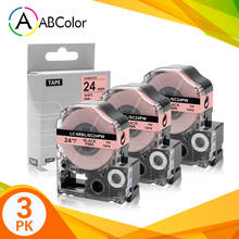 3PK Compatible for Epson SC24PW LC6RBL Tape 24mm Label Tape Black on Pink For Epson King Jim Printer LW-700 LW-900P LW-Z710 2024 - buy cheap