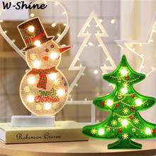 Decoração de natal boneco de neve, árvore de natal, faça você mesmo, forma especial, tijolo, pintura de diamante, lâmpada de led decorativa 5d