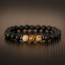 2020 Lava Stone Beaded Bracelet For Men Pulseras Vintage Meditation Prayer Yoga Brown Stone Onyx Beads Bracelets Homme 2024 - buy cheap