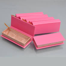 10/lot Wholesale Eyelash Packaging Box Lash Boxes Package Custom Rectangle 25mm Mink Lashes Glitter Storage Hot Pink Case Vendor 2024 - buy cheap