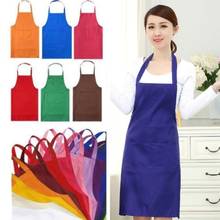 Moda masculina mulher cozinha sólida restaurante bib avental vestido com bolso 2024 - compre barato