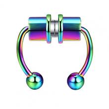 80% Hot Sale 1pcs Fake Nose Ring Hip Hoop Septum Rock Stainless Steel Magnet Nose Piercing Punk Piercing Body Jewelry 2024 - buy cheap