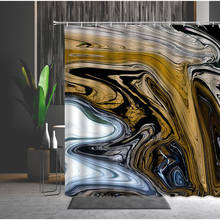 Cortinas de ducha de mármol con patrón geométrico de rayas, conjunto de cortina de tela lavable para bañera, accesorios de baño con gancho 2024 - compra barato