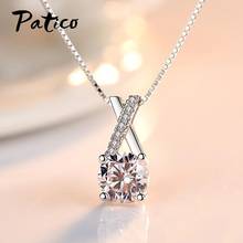 New Arrival 925 Sterling Silver Fashion Crystal Statement Pendant Necklace For Women Girls Streetwear Wholesale 2024 - buy cheap