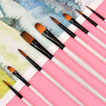 12 pcs/set Nylon Hair Oil Acrylic Painting Wooden Handle Watercolor Paint Brush Pen Set Learning DIY Art Paint Brushes Supplies 2024 - buy cheap