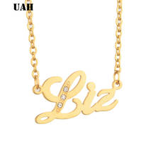 UAH-collar de acero inoxidable con nombre personalizado para hombre y mujer, colgante con nombre de Liz, regalo para hombre y mujer 2024 - compra barato