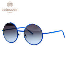 COLOSSEIN-gafas de sol polarizadas Retro para mujer, lentes de sol redondas de diseñador de marca con degradado, estilo de pesca de Metal, UV400 2024 - compra barato