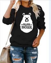 Autumn Spring Long Sleeve Clothes White Black Tops Female Sweatshirt Pullover MAMA BEAR Letter Woman Hoodies 2024 - buy cheap