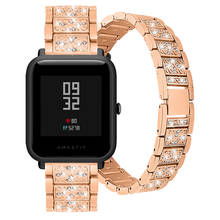 Металлический ремешок для Xiaomi Huami Amazfit Bip Смарт-часы из нержавеющей стали, браслет для часов Amazfit GTR 42 мм/GTS 2024 - купить недорого