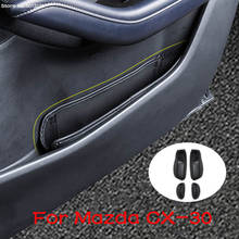 for Mazda CX30 CX-30 2022 2020 2021 Car Leather Storage Box Cushion Black Carbon Fiber Door Box Slot Protection Cushion Mat 2024 - buy cheap