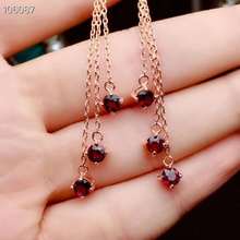 natural And Real Garnet gemstone earrings S925 silver earrings women fashion earrings New year gift 2024 - buy cheap