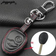 jingyuqin 2 Buttons Remote Car Key Case Shell keychain Leather Cover Styling For BMW Mini Cooper R50 R53 Holder Fob 2024 - buy cheap