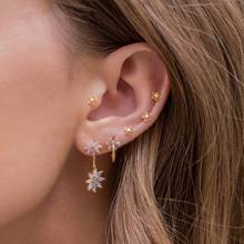5mm mini small flower stud earring for multi piercing 925 sterling silver delicate dainty jewelry wholesale 2024 - buy cheap