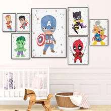 Cuadro de superhéroes de Marvel para niños, pintura en lienzo de dibujos animados de Spiderman, carteles e impresiones, arte de pared, imagen para decoración de dormitorio, regalo 2024 - compra barato